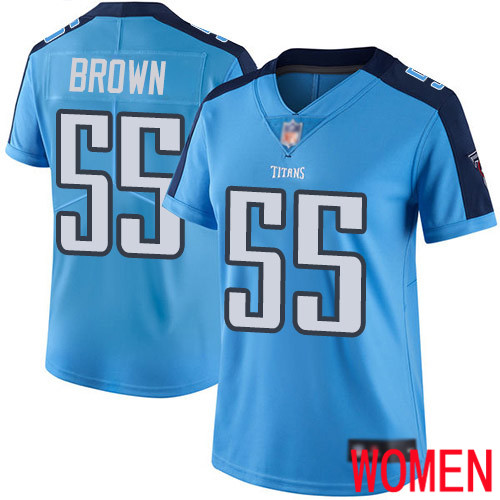 Tennessee Titans Limited Light Blue Women Jayon Brown Jersey NFL Football 55 Rush Vapor Untouchable